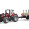 BRUDER 2046 Traktor Massey Ferguson 7480 s prívesom na klady