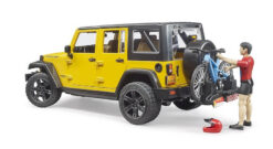 BRUDER 2543 Auto Jeep Wrangler Rubicon s figúrkou - cyklista