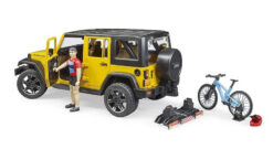 BRUDER 2543 Auto Jeep Wrangler Rubicon s figúrkou - cyklista