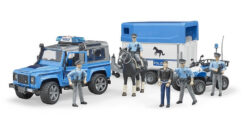 BRUDER 2588 LAND ROVER, POLÍCIA, prepravník, figúrka, kôň