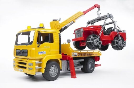 BRUDER 2750 Žlté AUTO MAN TGA odťahovka