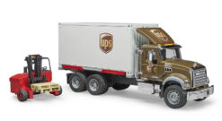 BRUDER 2828 MACK Granite UPS s vysokozdvižným vozíkom
