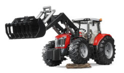 BRUDER 3047 Červený TRAKTOR MASSEY FERGUSON 7624 s nakladačom