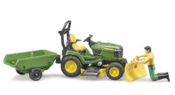 BRUDER 62104 BWORLD John Deere záhradný traktor, vozík, figúrka