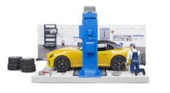 BRUDER 62110 BWORLD Autodielňa s mechanikom a autom
