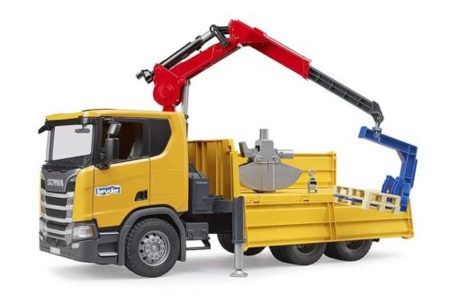 BRUDER 3551 Stavebné vozidlo Scania Super 560R s ramenom a 2 paletami