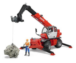 BRUDER 2129 Manitou MRT 2150 teleskopický nakladač s príslušenstvom