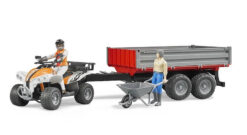 BRUDER 63000 Oranžová štvorkolka s vodičom