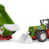 BRUDER 3452 ROADMAX Traktor s čelným nakladačom a vozidlom