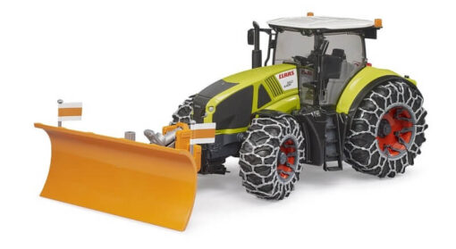 BRUDER 3018 Traktor CLAAS AXION 950 so snehovými reťazami a radlicou