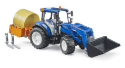 BRUDER 2187 Traktor New Holland T5.120 s čelným nakladačom, sklápacím boxom a vidlami